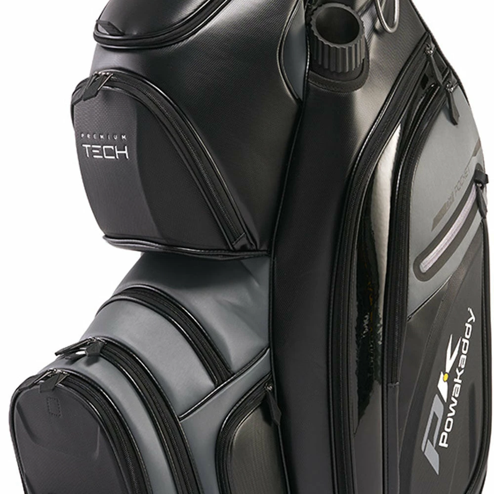 PowaKaddy Premium-Tech Cart Bag - Black/Gun Metal/Grey - Image 5