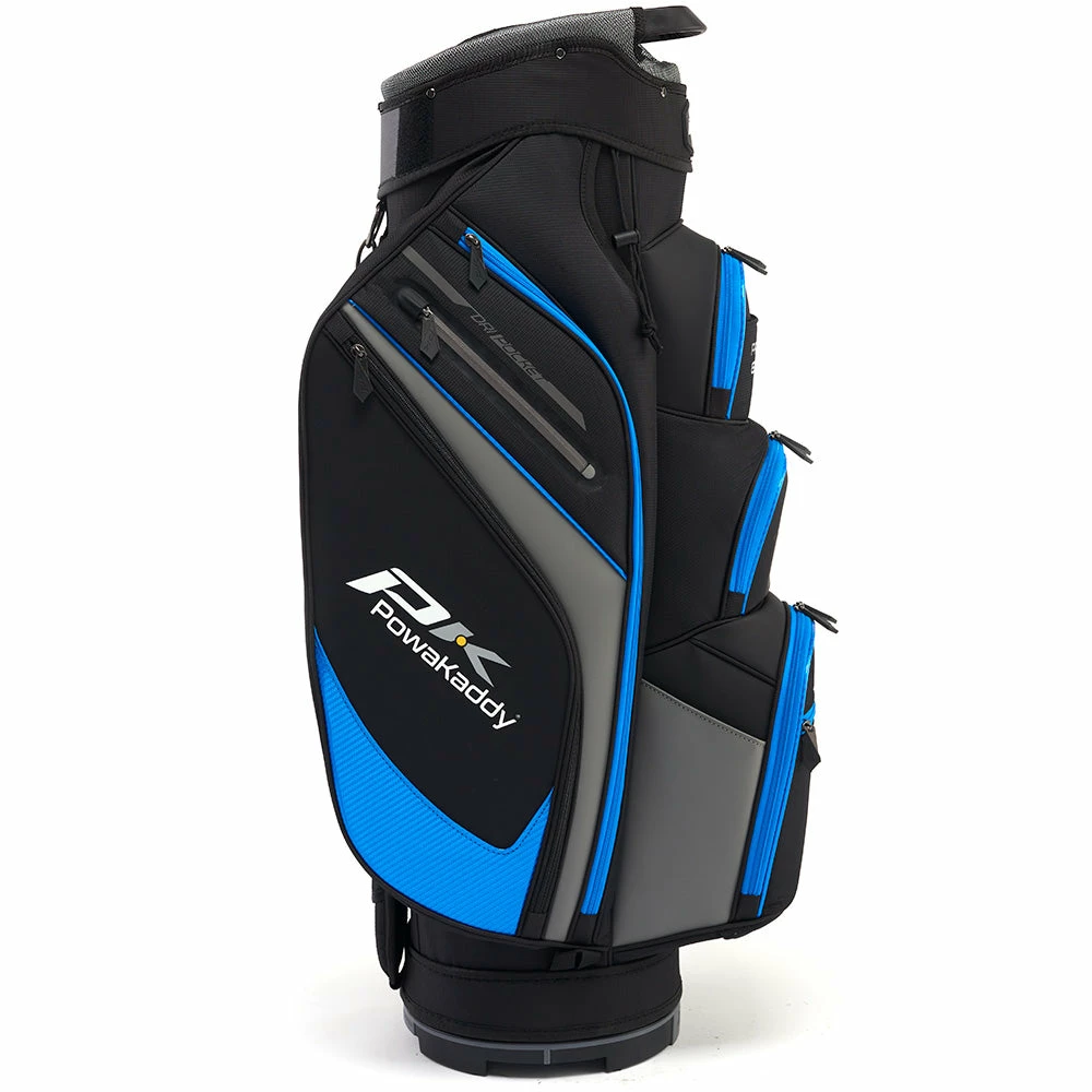 PowaKaddy Premium Edition Cart Bag - Black/Gun Metal/Blue - Image 2
