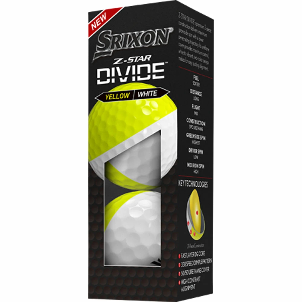 Srixon Z-Star Divide Golf Balls - White/Yellow - 12 Pack - Image 2