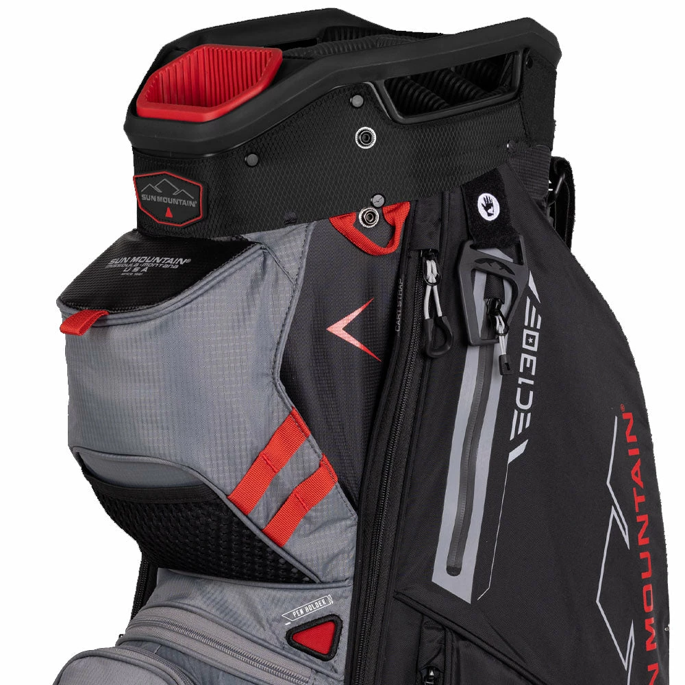 Sun Mountain C-130 Cart Bag - Black/Nickel/Red - Image 2