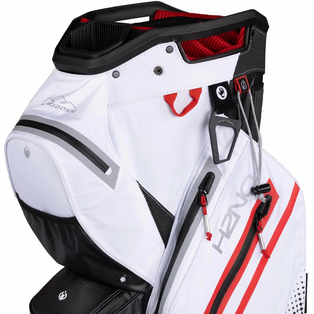 Sun Mountain H2NO Staff Waterproof Cart Bag - Black/White/Red - Image 2