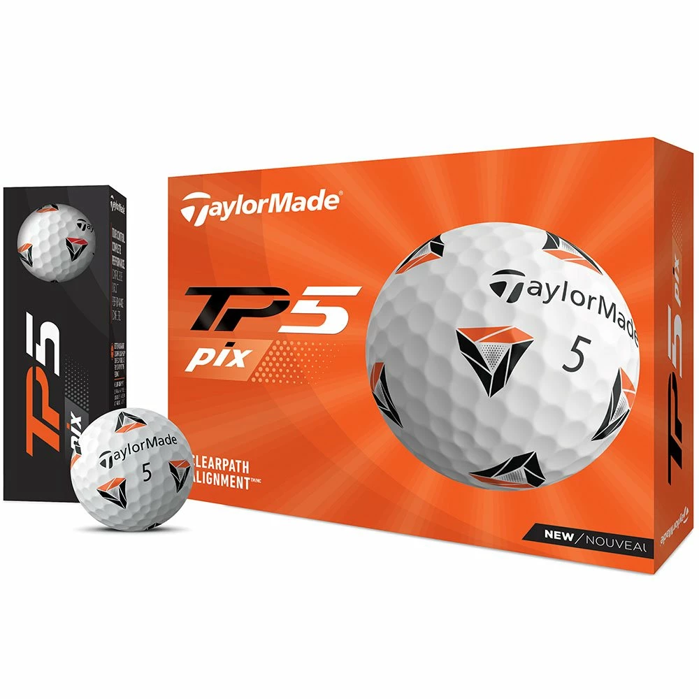 TaylorMade TP5 Pix 2.0 Golf Balls - White - 12 Pack