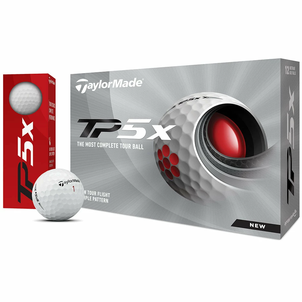 TaylorMade TP5x Golf Balls - White - 12 Pack