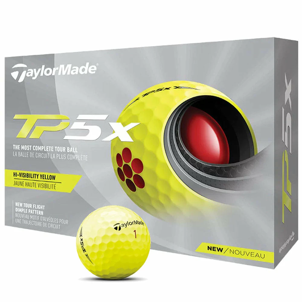 TaylorMade TP5x Golf Balls - Yellow - 12 Pack - Image 5
